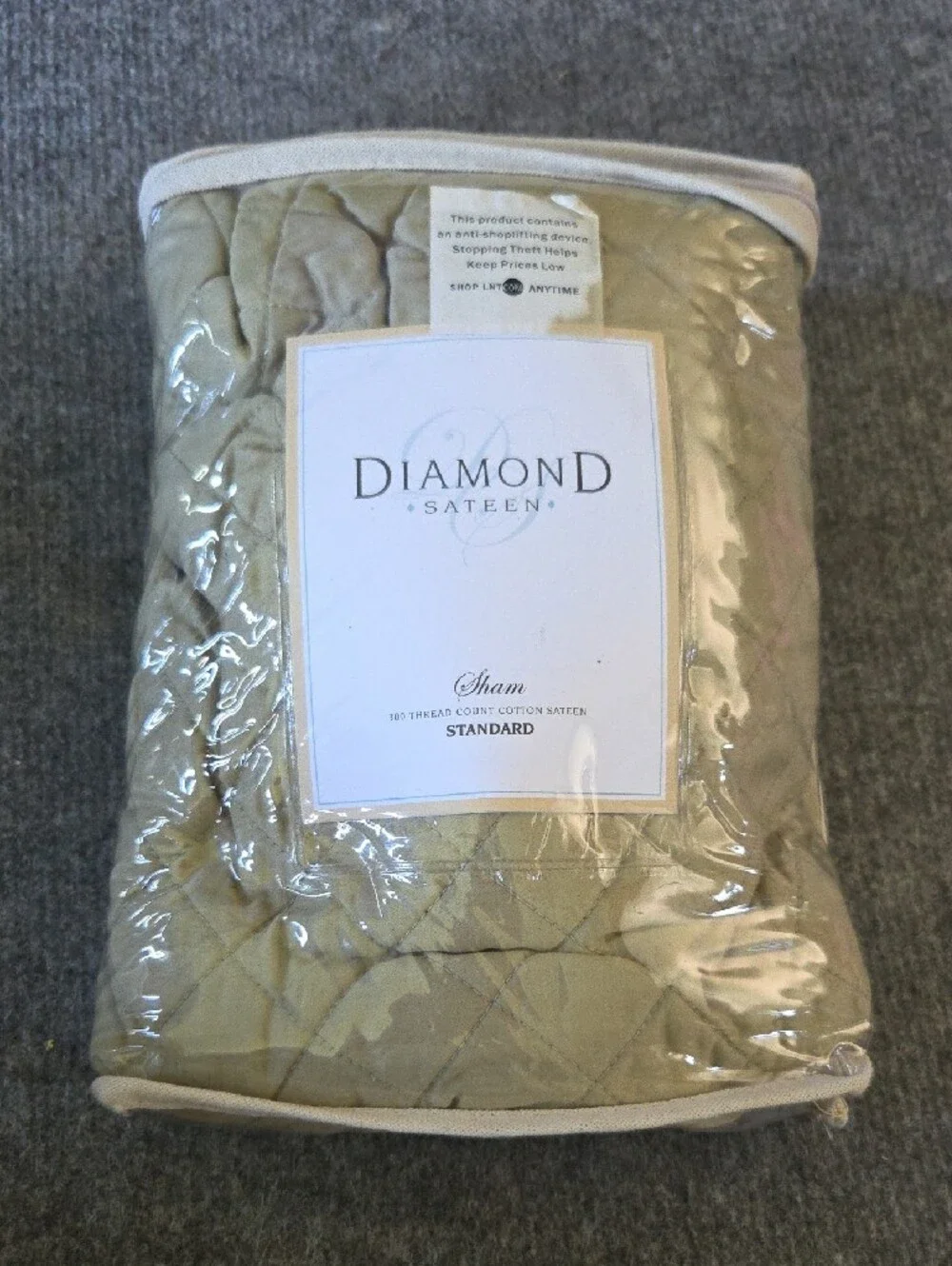 Diamond Sateen Quilted Sham - Sage Green